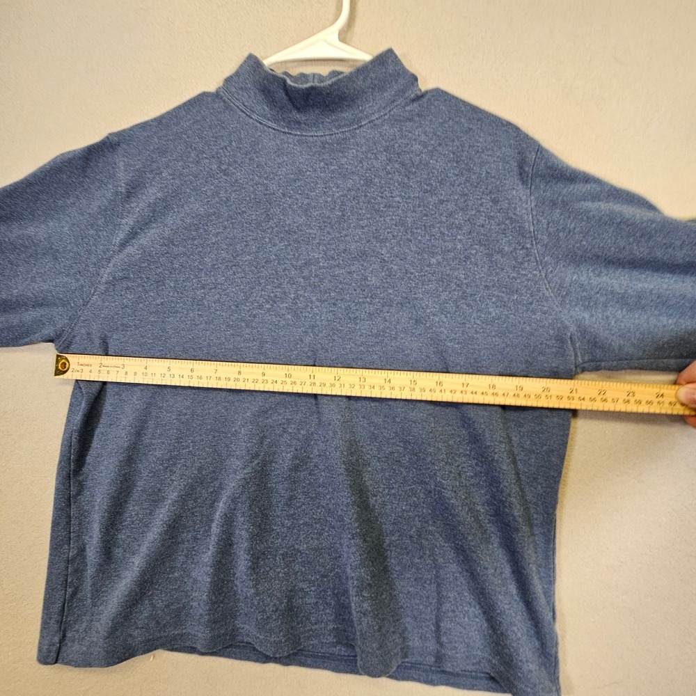 Women's L.L. Bean Heather Blue Turtleneck Pullover Size XL Reg 0ND15 100% Cotton - Picture 2 of 11